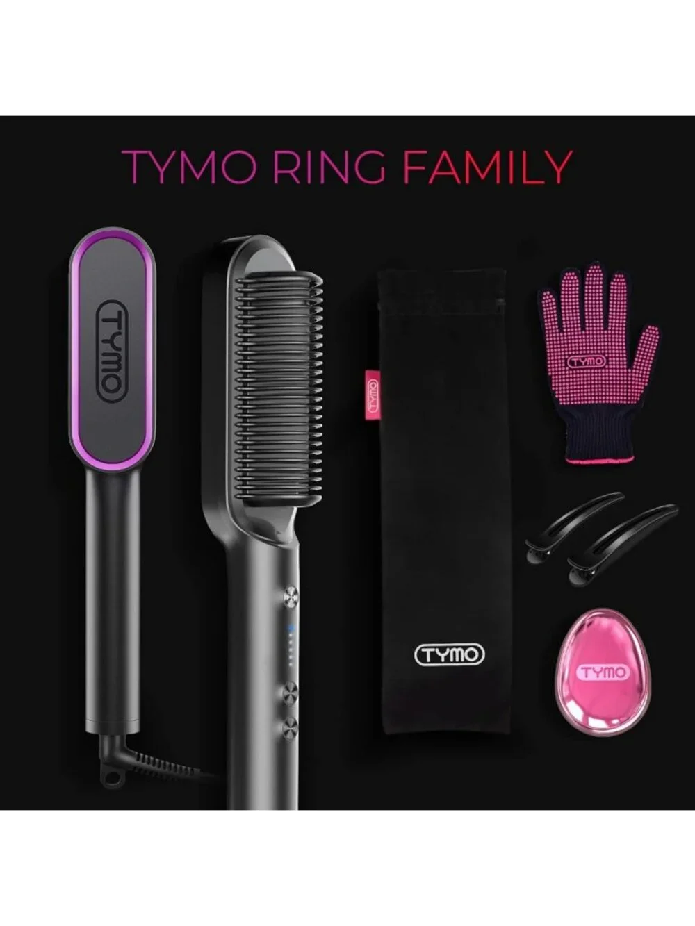 Hot Comb Hair Straightener Brush for Women | 5 Heat Settings, Fast Heating, Dual
